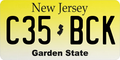 NJ license plate C35BCK