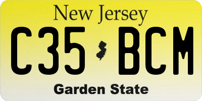 NJ license plate C35BCM