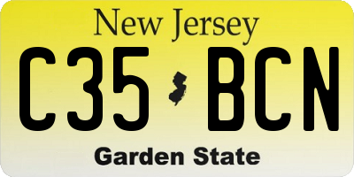 NJ license plate C35BCN