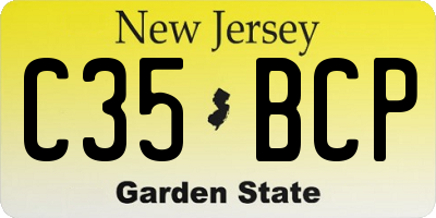 NJ license plate C35BCP