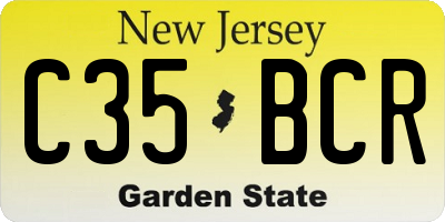 NJ license plate C35BCR