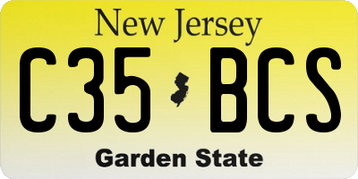 NJ license plate C35BCS
