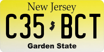 NJ license plate C35BCT