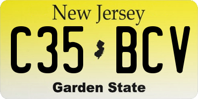 NJ license plate C35BCV