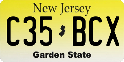 NJ license plate C35BCX