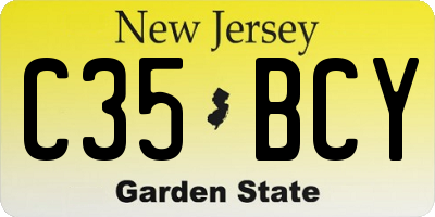NJ license plate C35BCY