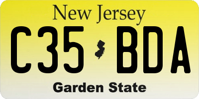 NJ license plate C35BDA