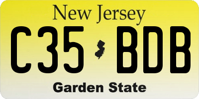 NJ license plate C35BDB