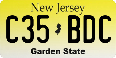 NJ license plate C35BDC