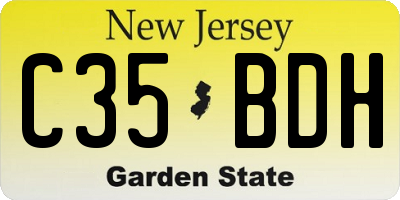 NJ license plate C35BDH