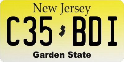 NJ license plate C35BDI