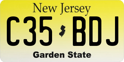 NJ license plate C35BDJ