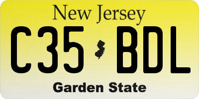 NJ license plate C35BDL