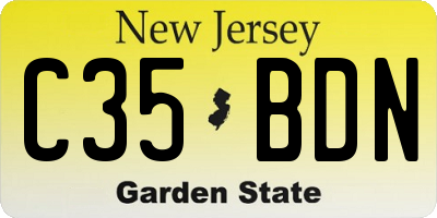 NJ license plate C35BDN