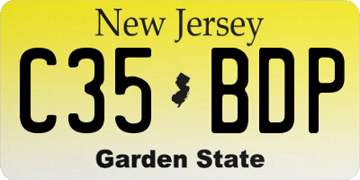 NJ license plate C35BDP