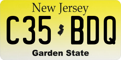 NJ license plate C35BDQ