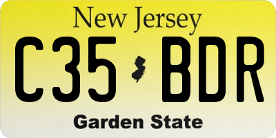 NJ license plate C35BDR