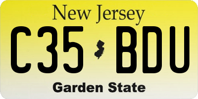 NJ license plate C35BDU
