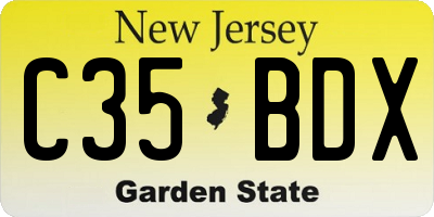 NJ license plate C35BDX