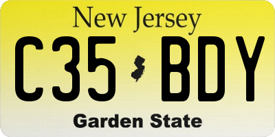 NJ license plate C35BDY