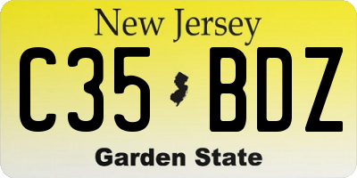 NJ license plate C35BDZ