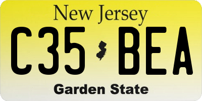 NJ license plate C35BEA