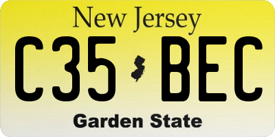 NJ license plate C35BEC