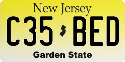 NJ license plate C35BED