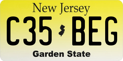 NJ license plate C35BEG