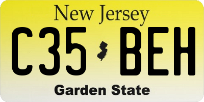 NJ license plate C35BEH