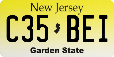 NJ license plate C35BEI