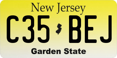 NJ license plate C35BEJ