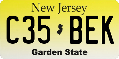 NJ license plate C35BEK