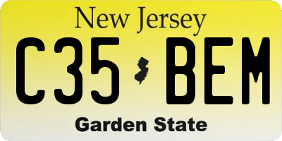 NJ license plate C35BEM