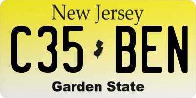 NJ license plate C35BEN