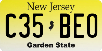 NJ license plate C35BEO