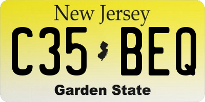 NJ license plate C35BEQ