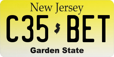 NJ license plate C35BET
