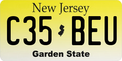 NJ license plate C35BEU