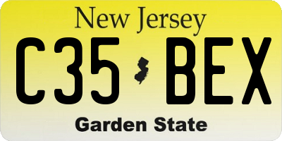 NJ license plate C35BEX