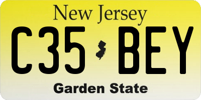 NJ license plate C35BEY