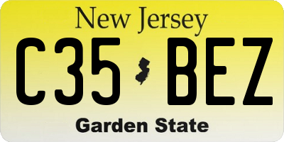 NJ license plate C35BEZ