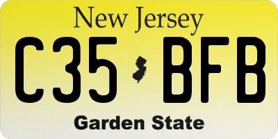 NJ license plate C35BFB