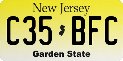 NJ license plate C35BFC