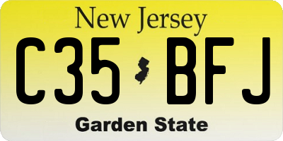 NJ license plate C35BFJ