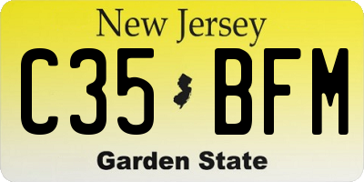 NJ license plate C35BFM