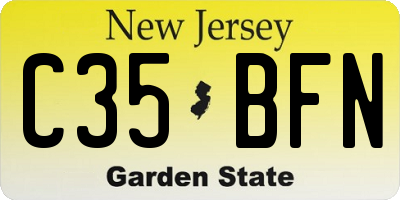 NJ license plate C35BFN