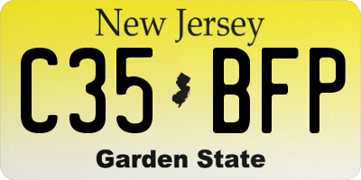 NJ license plate C35BFP