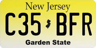 NJ license plate C35BFR
