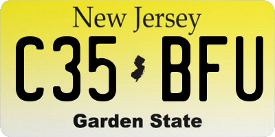 NJ license plate C35BFU